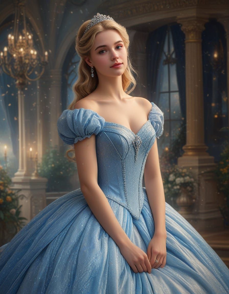 Princess Cinderella Portrait in Ethereal Fantasy Style