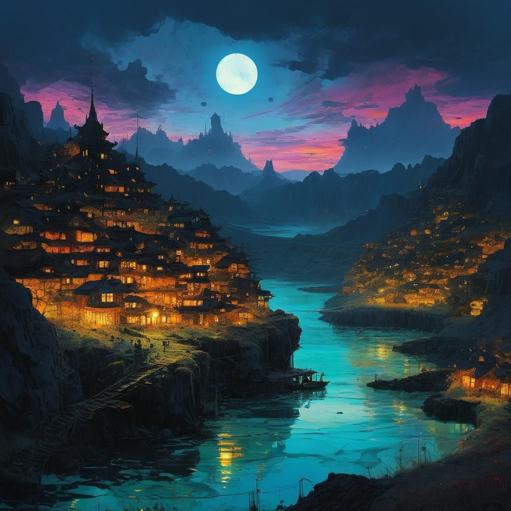 Surreal Sunset Alcohol Ink Patent Art