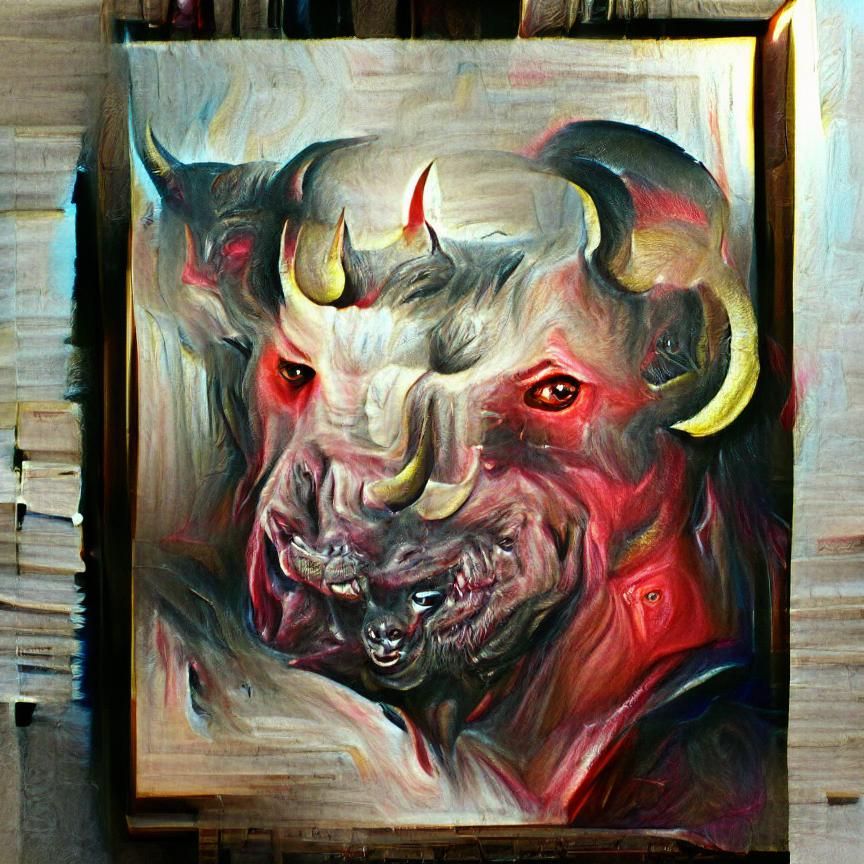 Demonic Bull Portrait