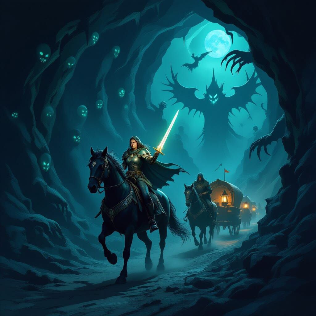 Knight Rhiannon's Perilous Journey Through Dark Abyss