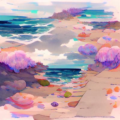 Tranquil Sea Shore Landscape