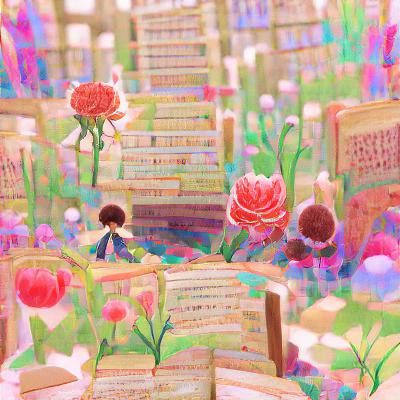 Books in a Secret Flower Garden