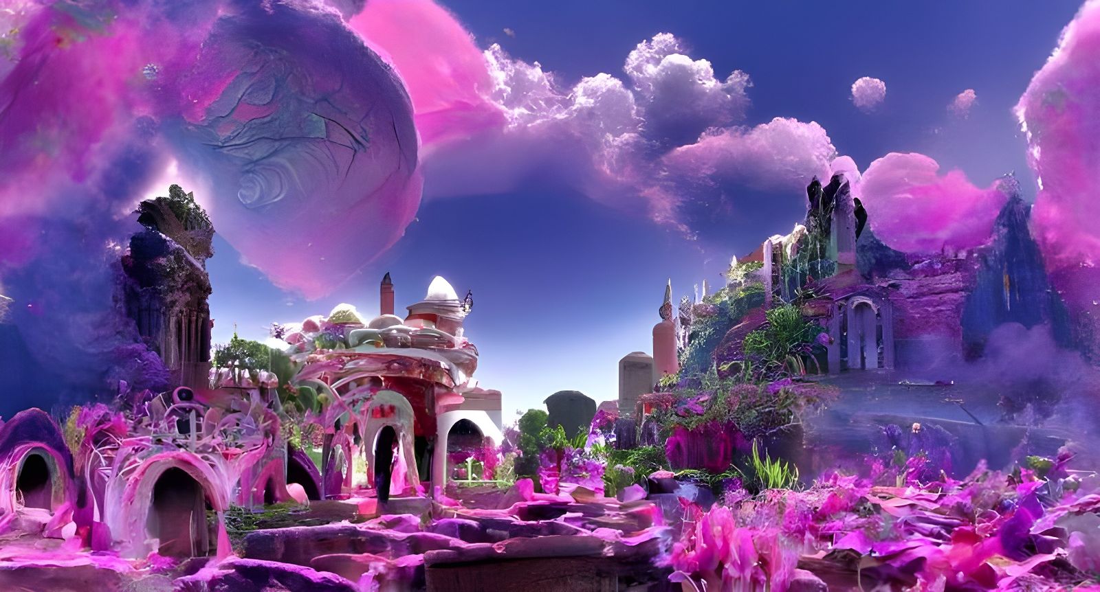 Radiant Pink City Hidden in Fey Kingdom