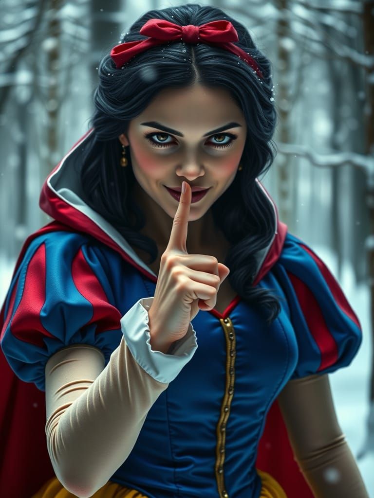 Cinematic Snow White Silence in Winter Forest