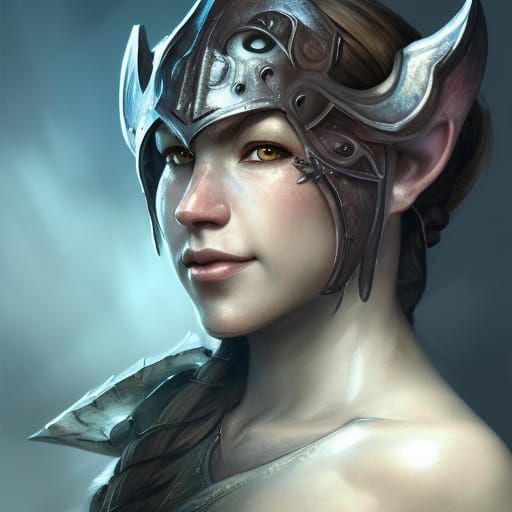 Dragonborn Warrior Portrait in Hyperdetailed Fantasy Art