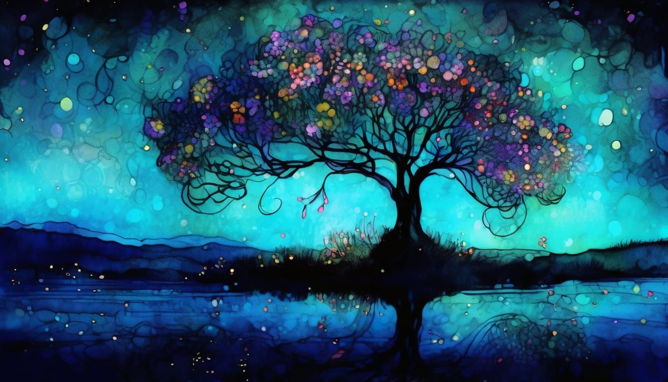 Delicate Wildflower in Vibrant Watercolor Style