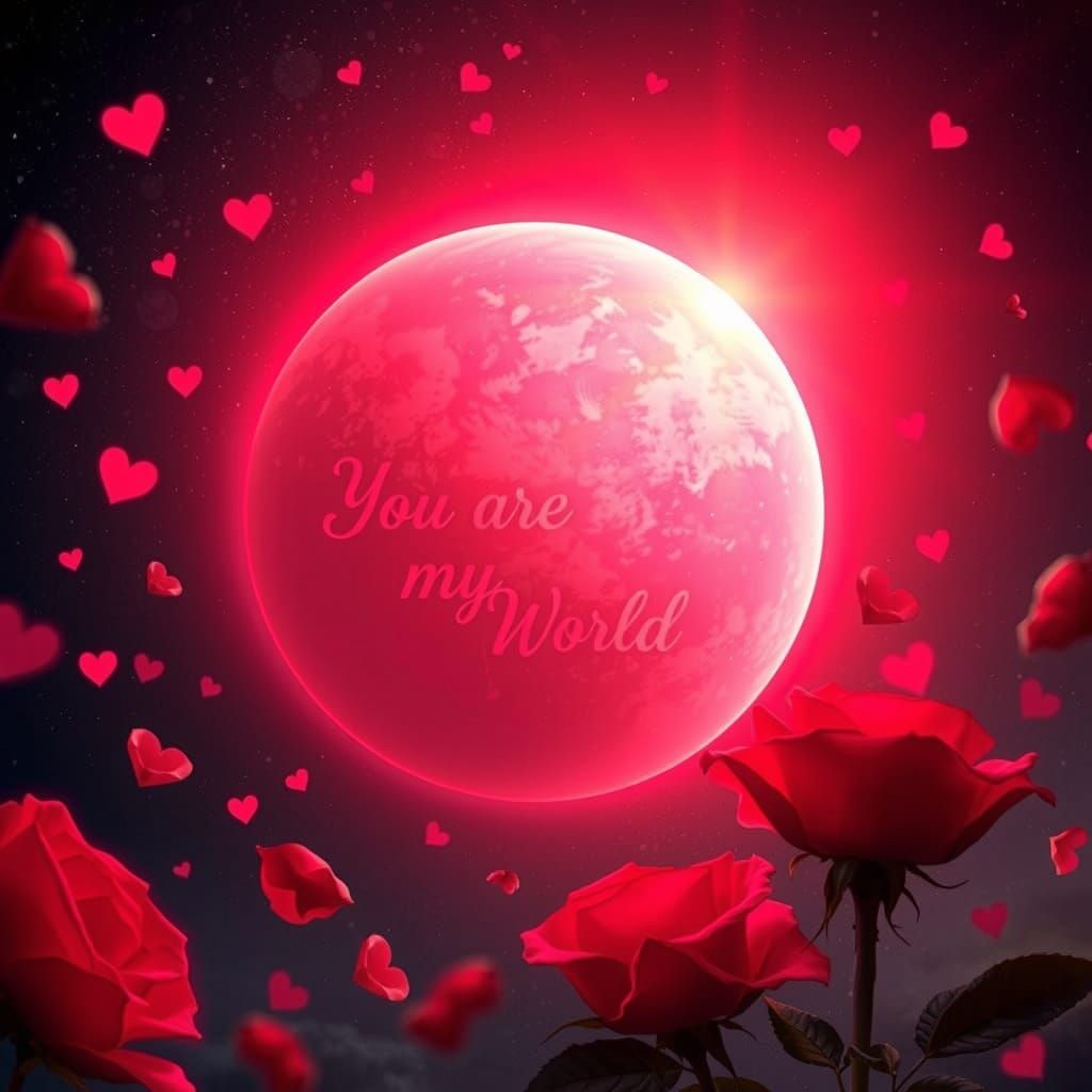 Celestial Rose Planet in Cosmic Dreamscape