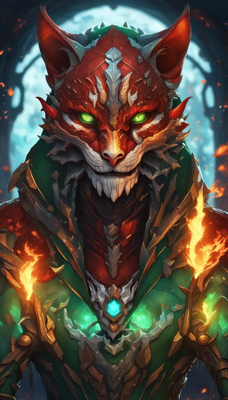 Cyborg Vampire Feline with Fangs and Claws