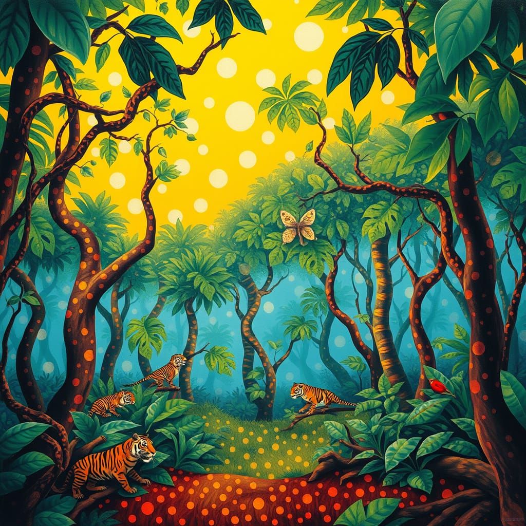 Polka Dot Jungle: A Surreal Camouflage Illusion