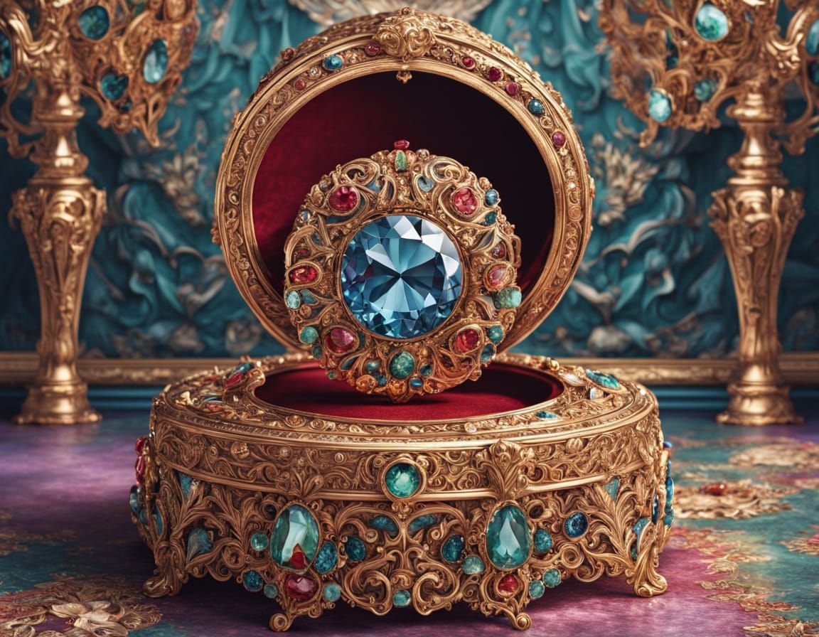 Surreal Luxury Jewelry Box in Hyper-Realistic Digital Art