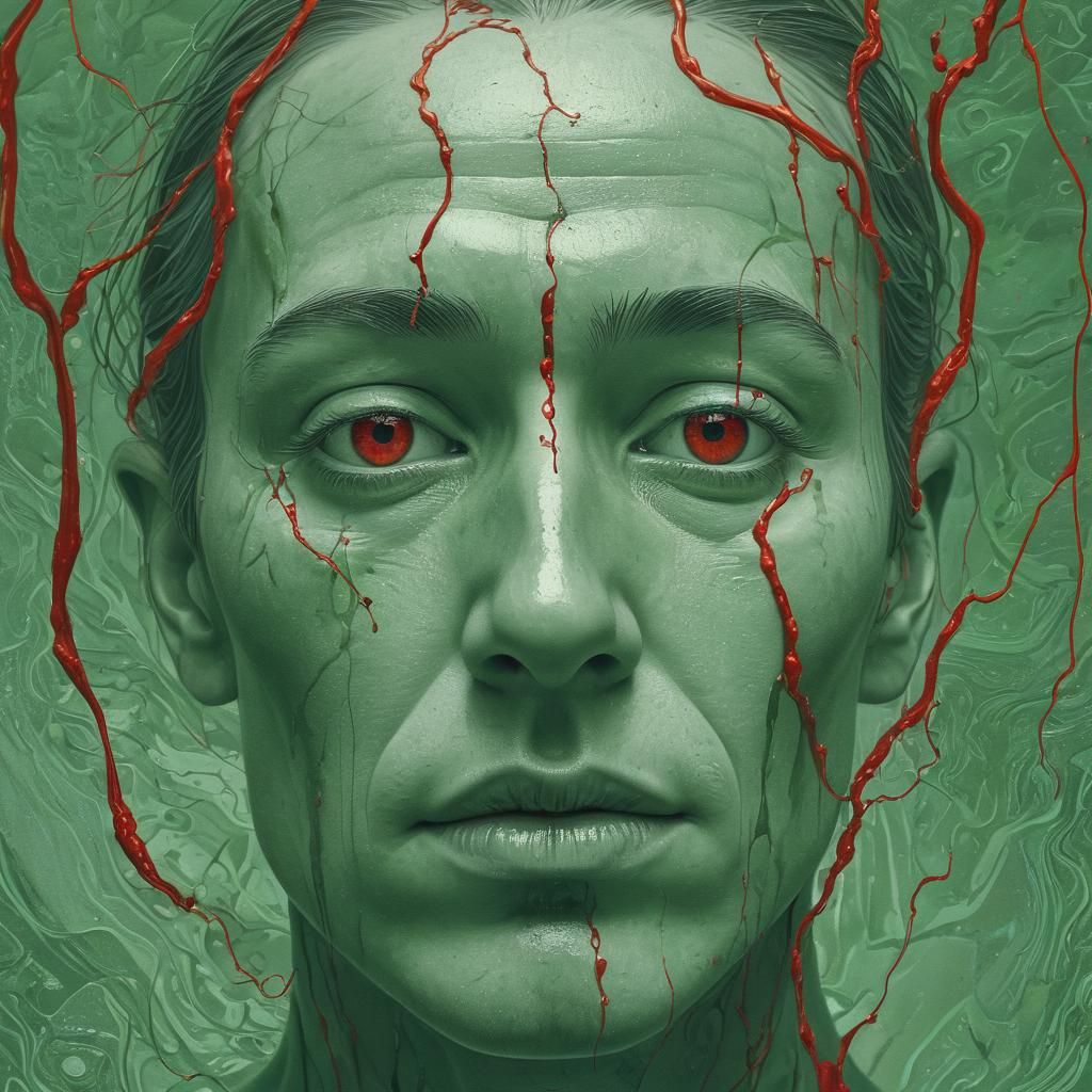 Surreal Melting Portrait in Dreamlike Environment