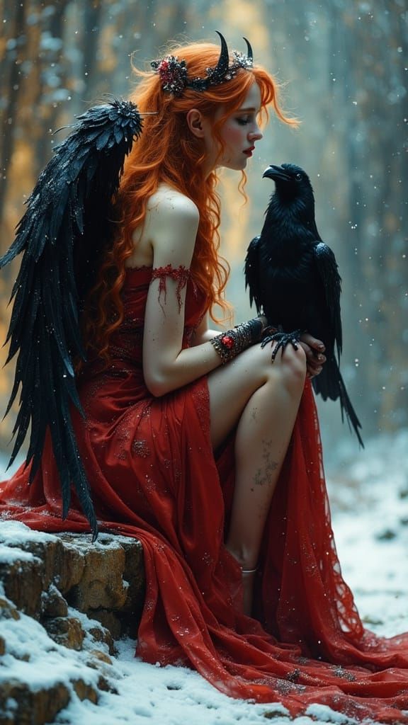 Ethereal Victorian Fallen Angel in Soft Focus