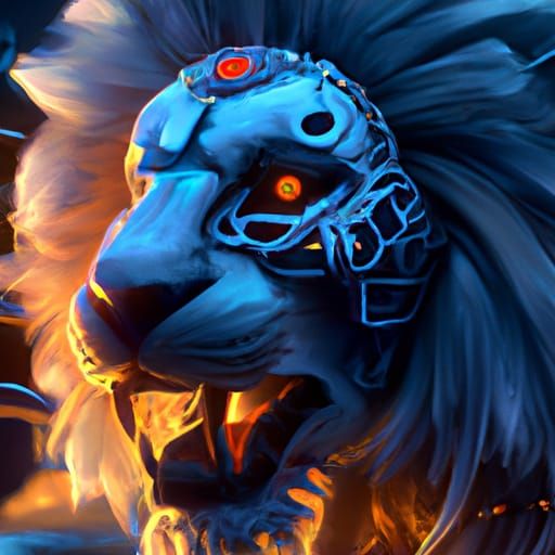 Hyperdetailed Skeleton Lion Portrait