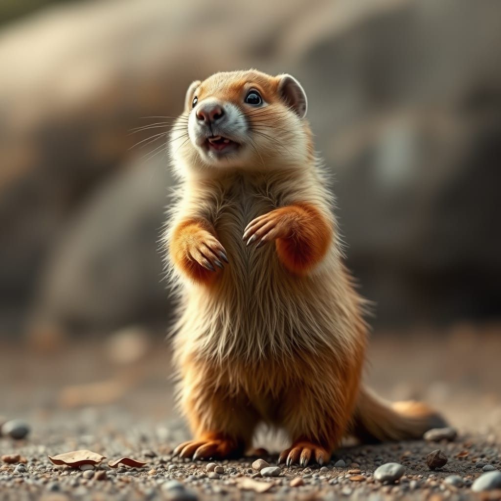 Ultra-Realistic Cute Marmot Dancing