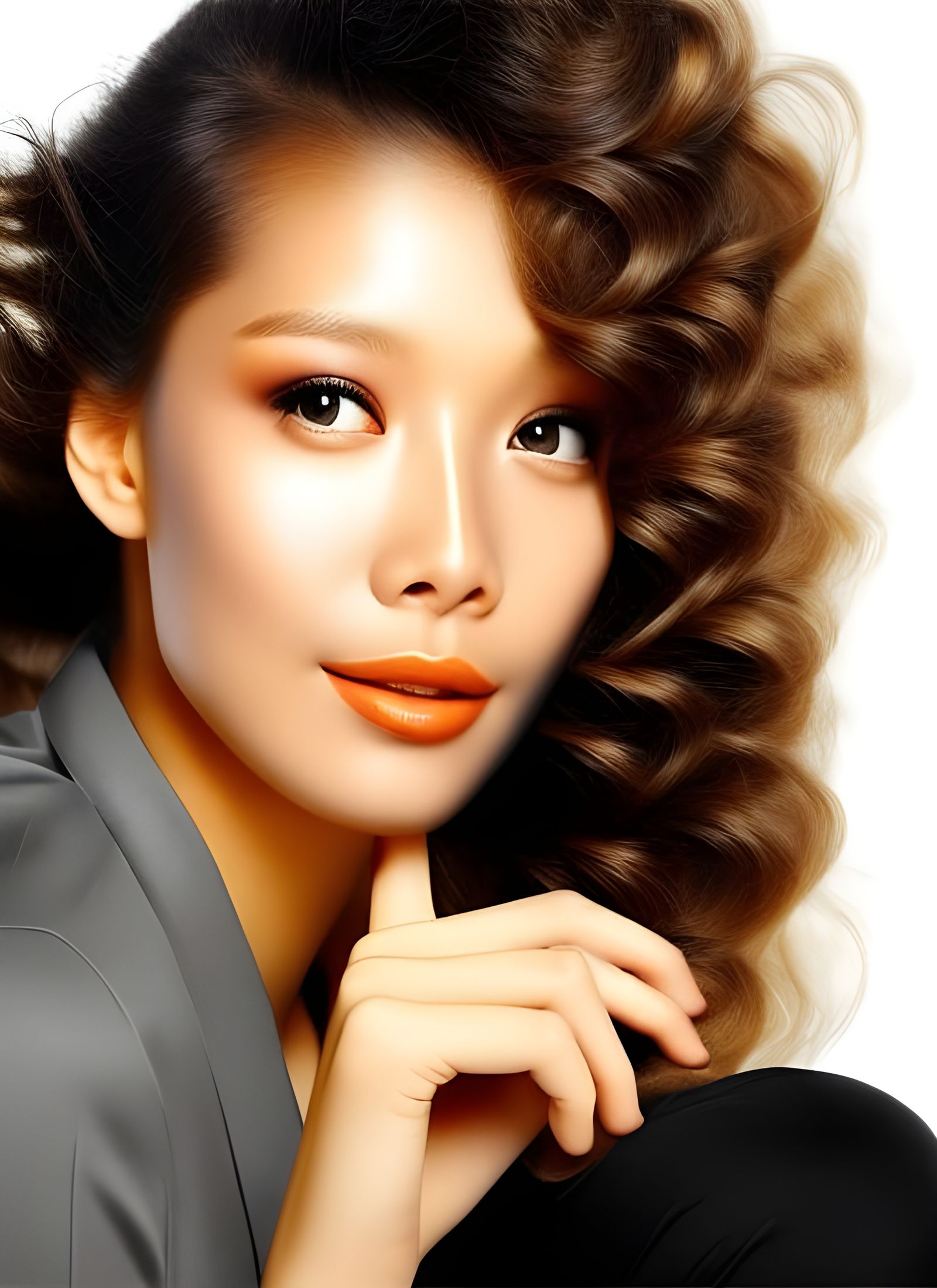 Nordic Woman in London Cafe: Photorealistic Portrait