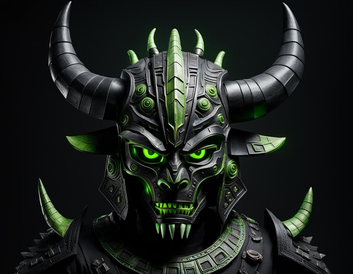 Detailed Yautja Mask with Glowing Eyes