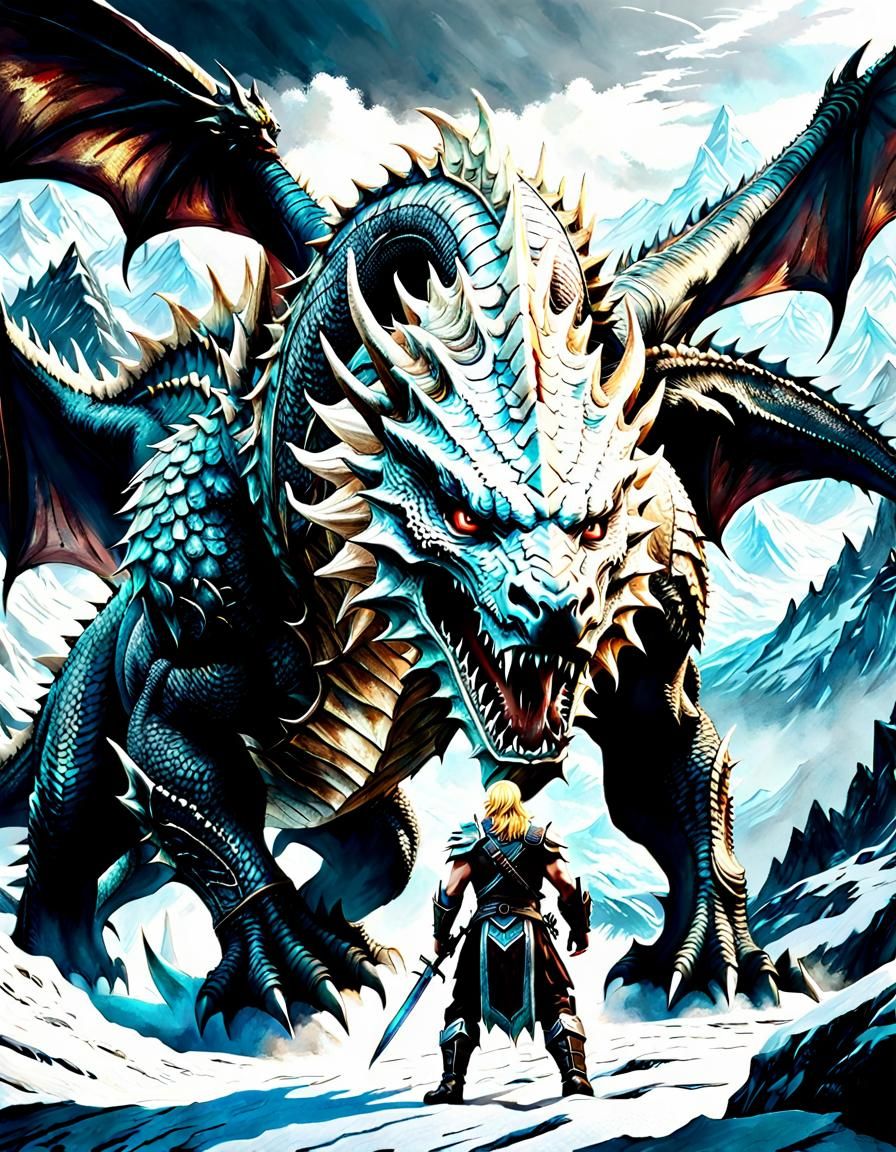 Siegfried Battles Paarthurnax in Skyrim