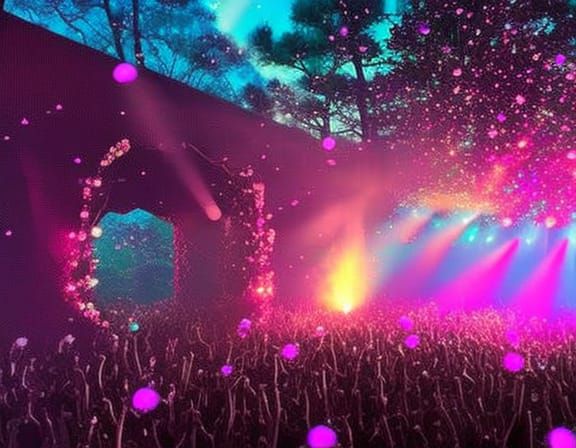 Fairycore Disco Interior with Bioluminescent Dancefloor