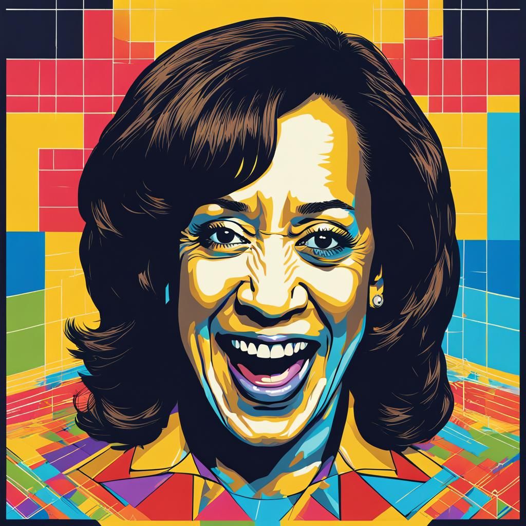 Kamala Harris tongue out with googly eyes