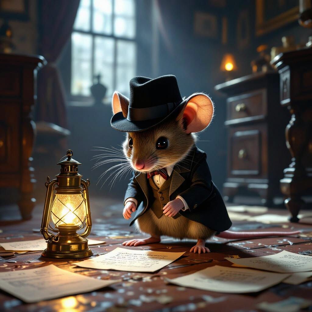 Mouse Detective Investigates in Victorian Study