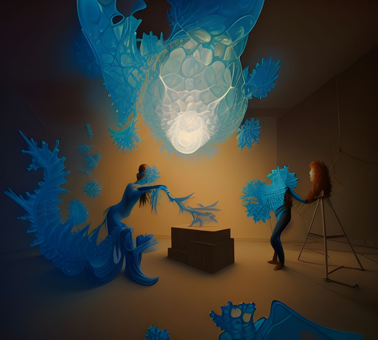 Fractal Blue Ice: Hyperrealistic Masterpiece