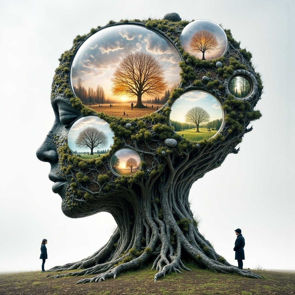 Seasons in Glass Spheres Sculpture