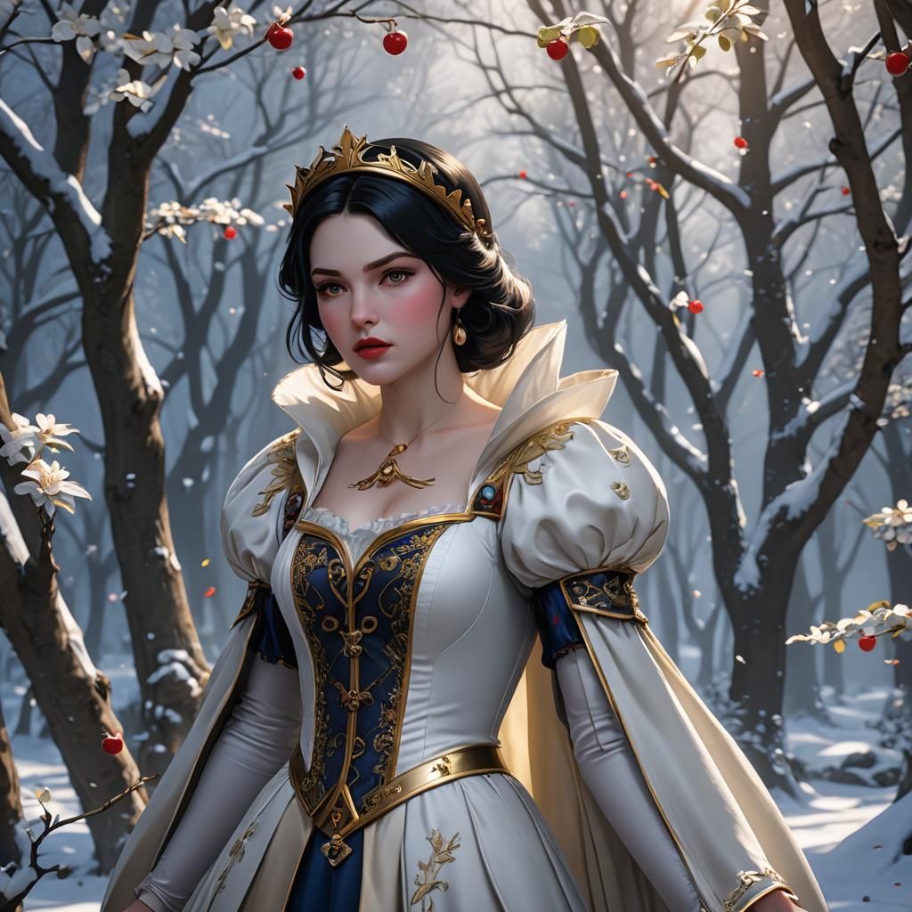 Anime Snow White in Detailed 3D Art