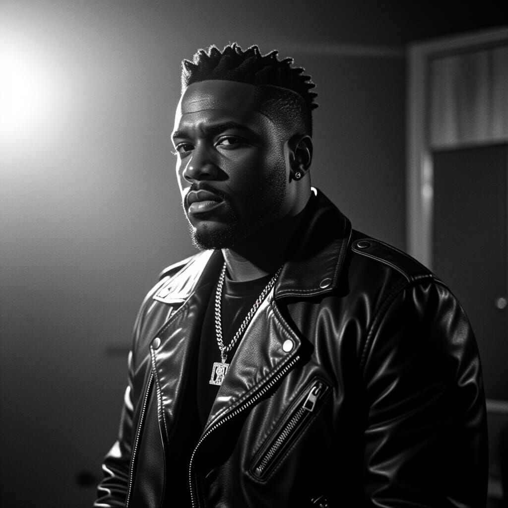 Gritty Rapper Portrait in Hip-Hop Photography Style
