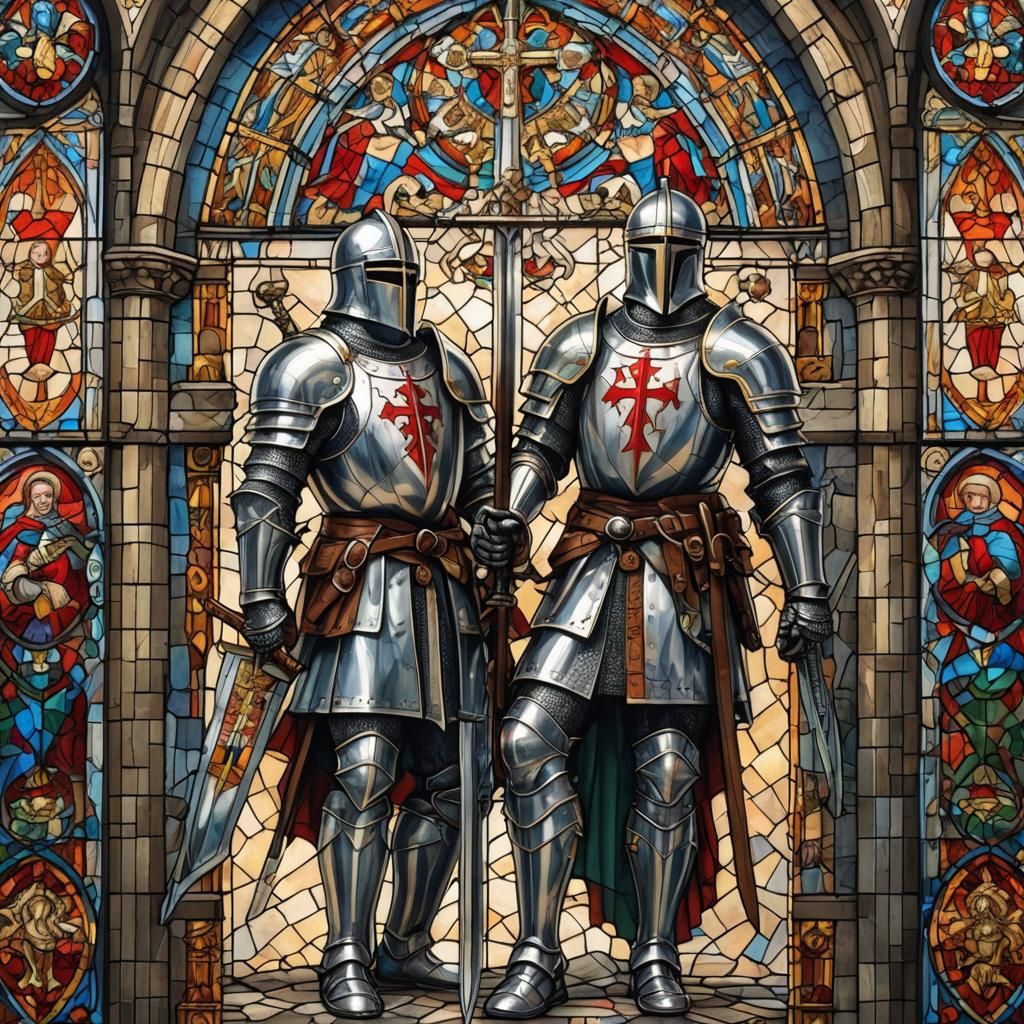 inside, beautiful, church, large, stained, glass, window, de...