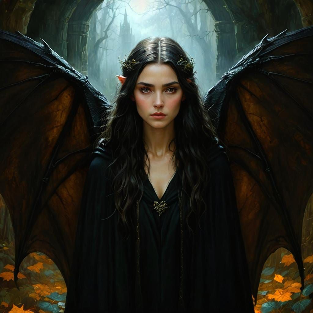 Lúthien Enters Angband in Pre-Raphaelite Style