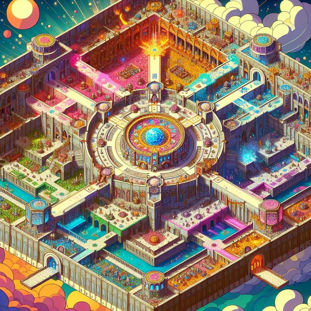 Isometric RPG Map of a Magical Sky Kingdom