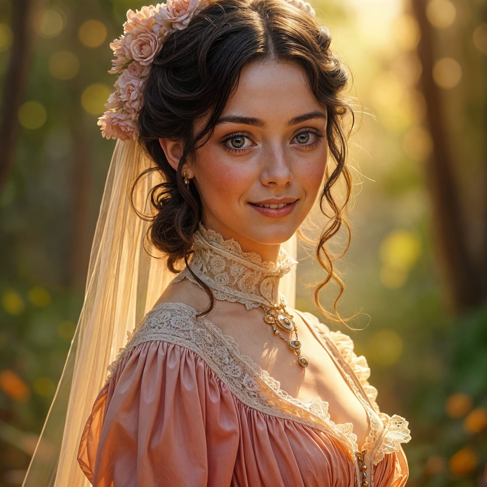 Victorian Woman Portrait with a Kind Smile