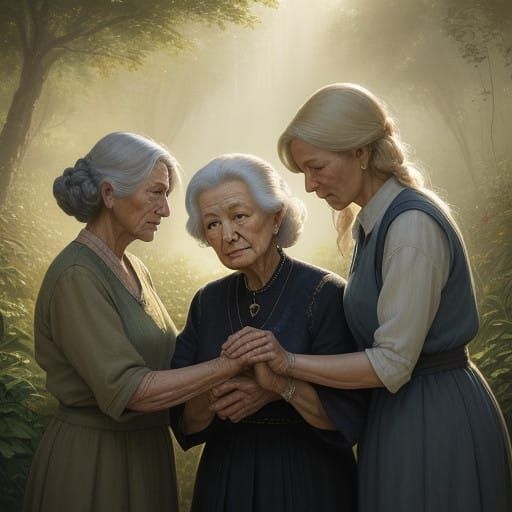Three Generations United in Serene Natural Beauty