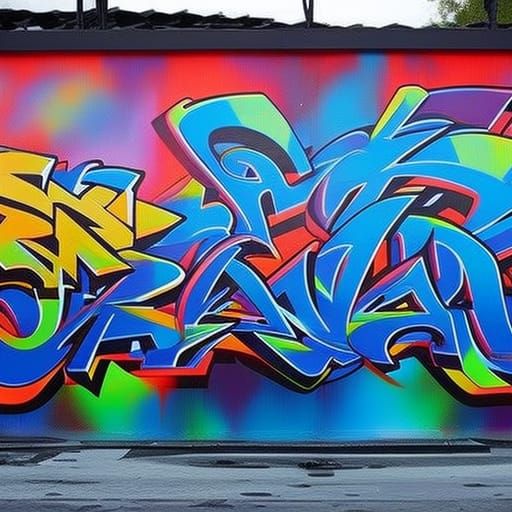 Colorful Graffiti Billboard in Splash Art Style