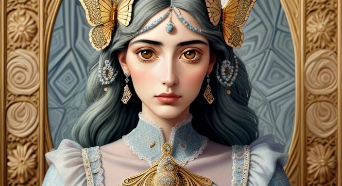 Surreal Butterfly Woman in Classical Style