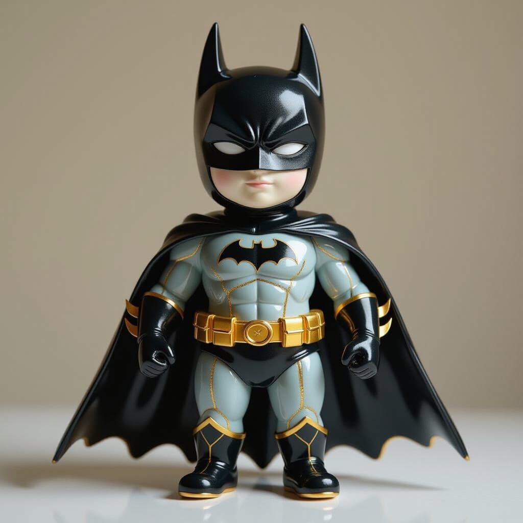 Kintsugi Batman Figurine with Ethereal Beauty