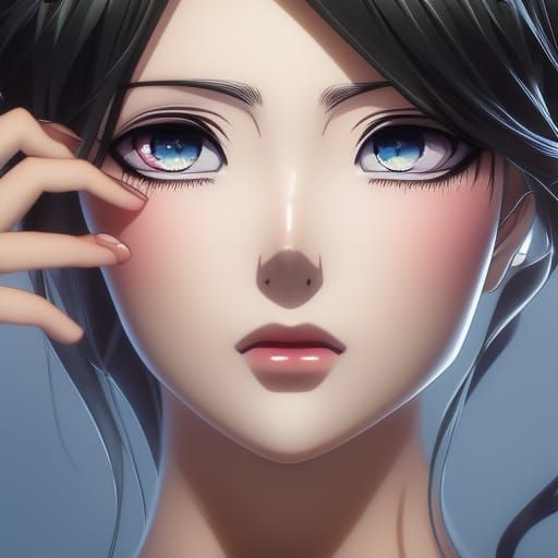 Anime Girl Portrait in Manga Style