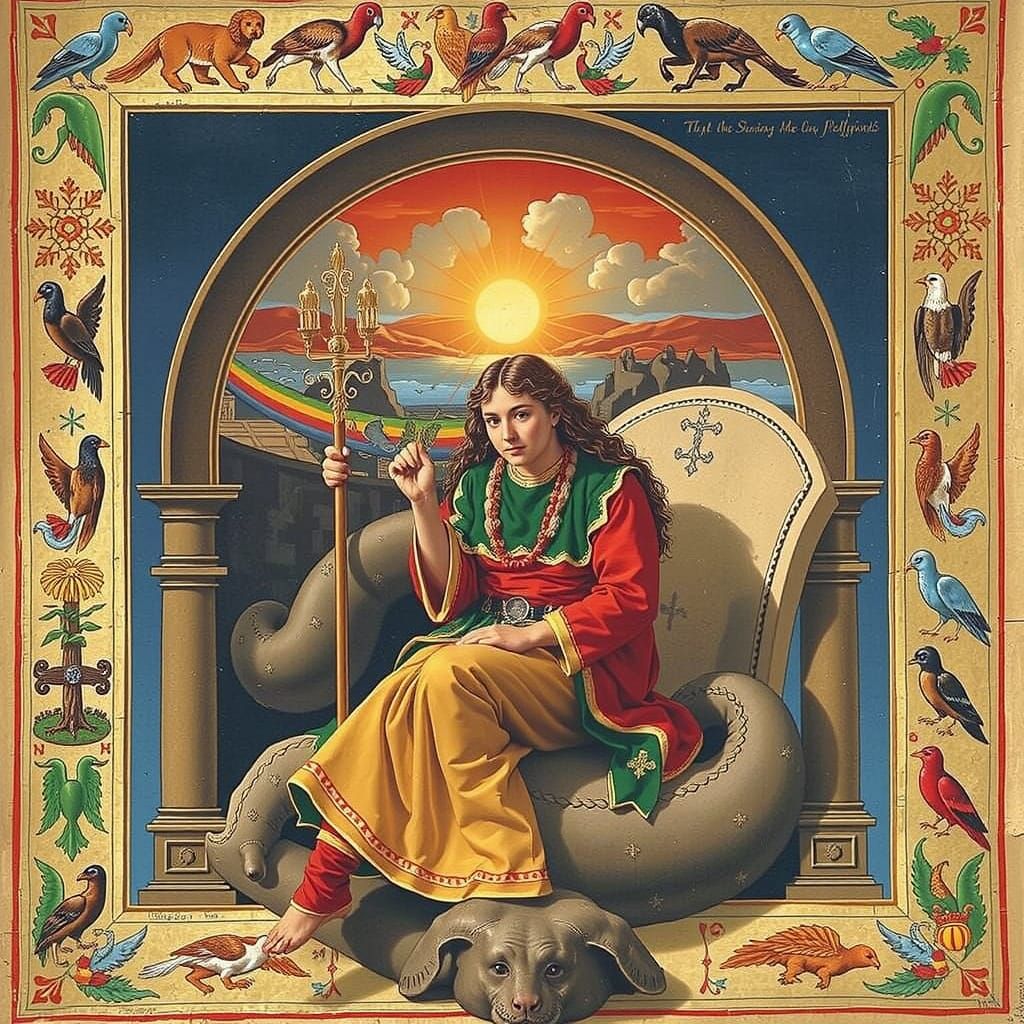 Enigmatic Alphabet and Creatures in Seraphinianus Style