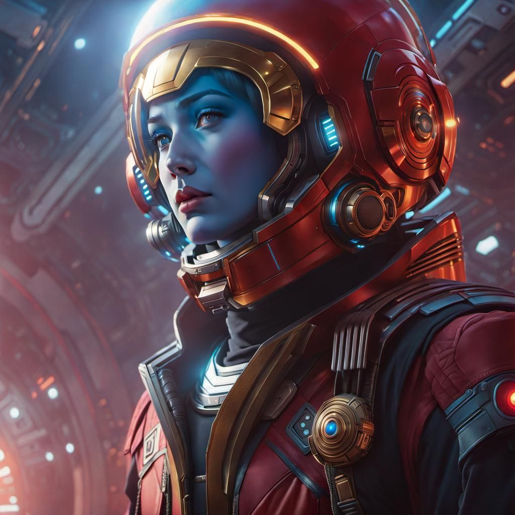 Droid Comic Relief Portrait in 80s Style