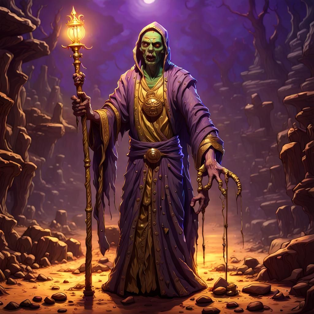 Golden-Robed Vetala: A Dark Fantasy Masterpiece