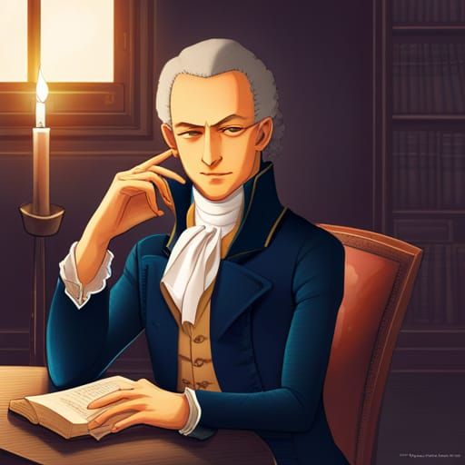 Immanuel Kant Portrait in Japanese Manga Style