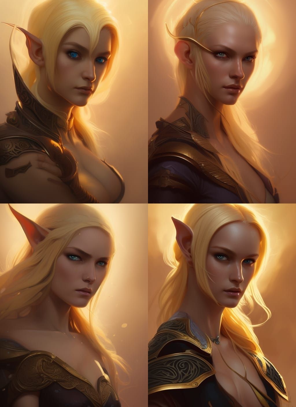 Elven Warrior Mage Portrait in Detailed Digital Art