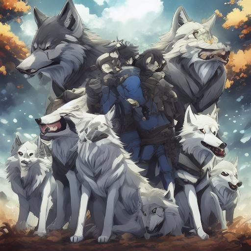 Wolves in Anime Key Visual Style