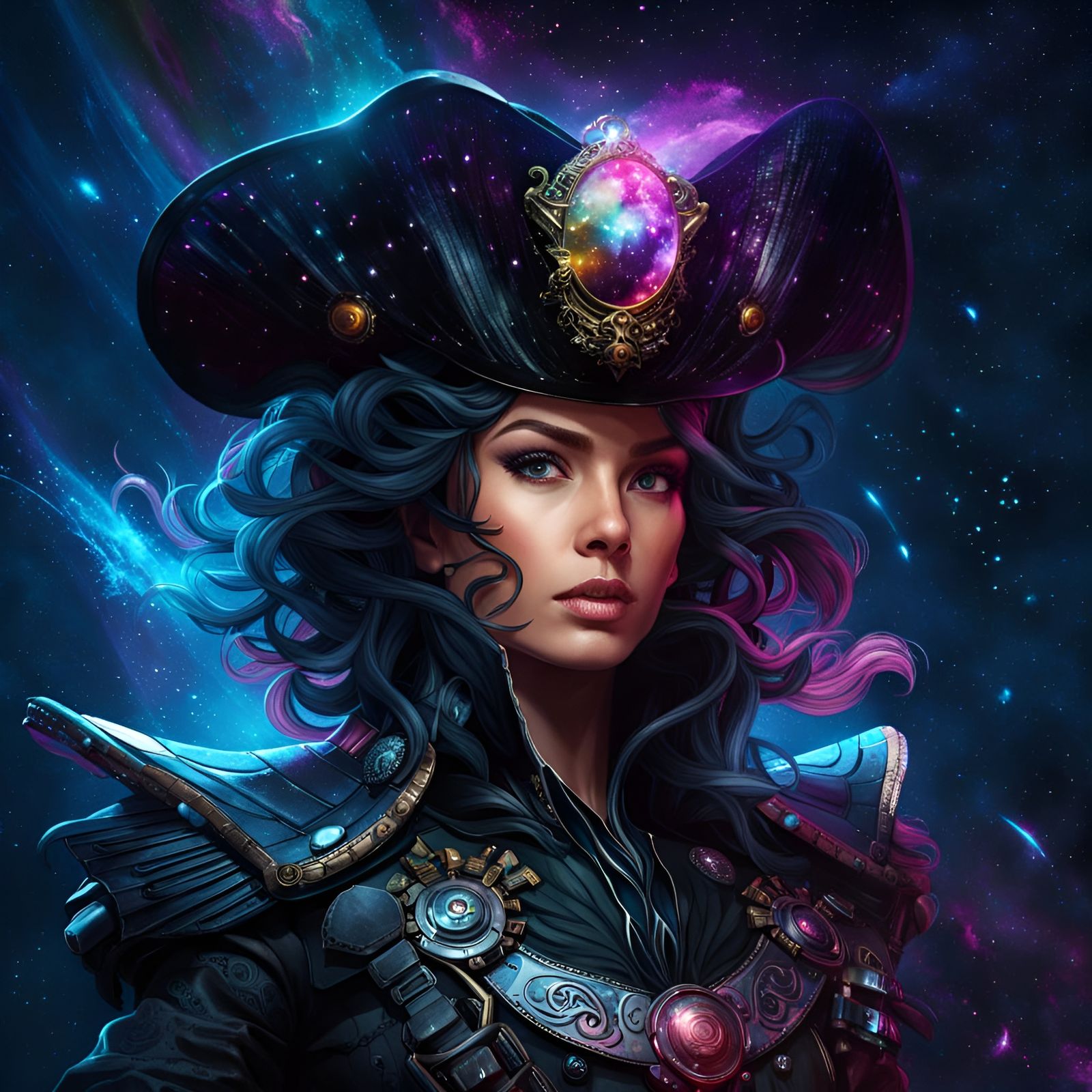 Cosmic Space Pirate in Nebula, Alberto Seveso Style