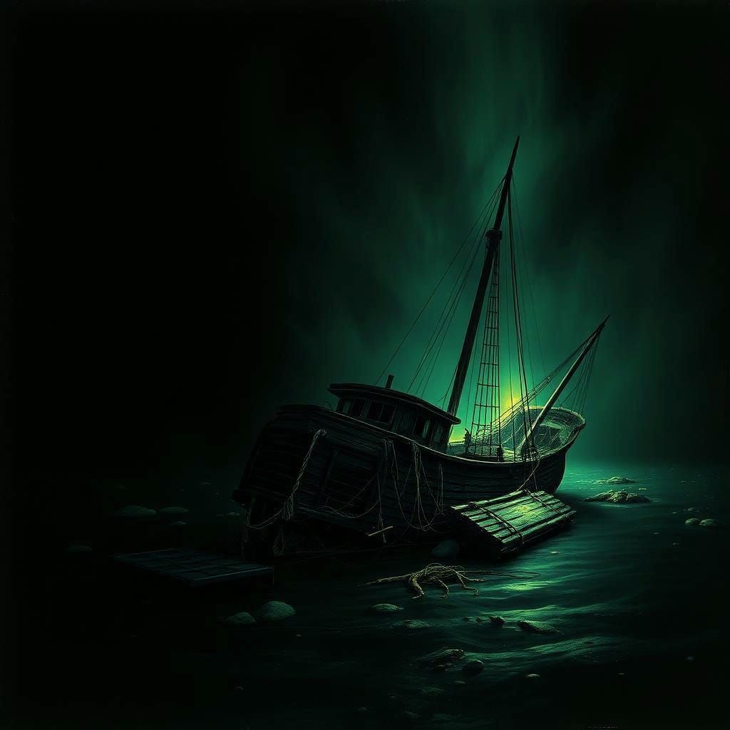 Phosphorescent Shipwreck in the Black Sea