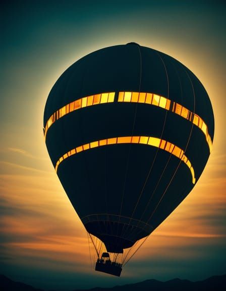 Dramatic Night Blimp Illuminati: Color Graded Masterpiece