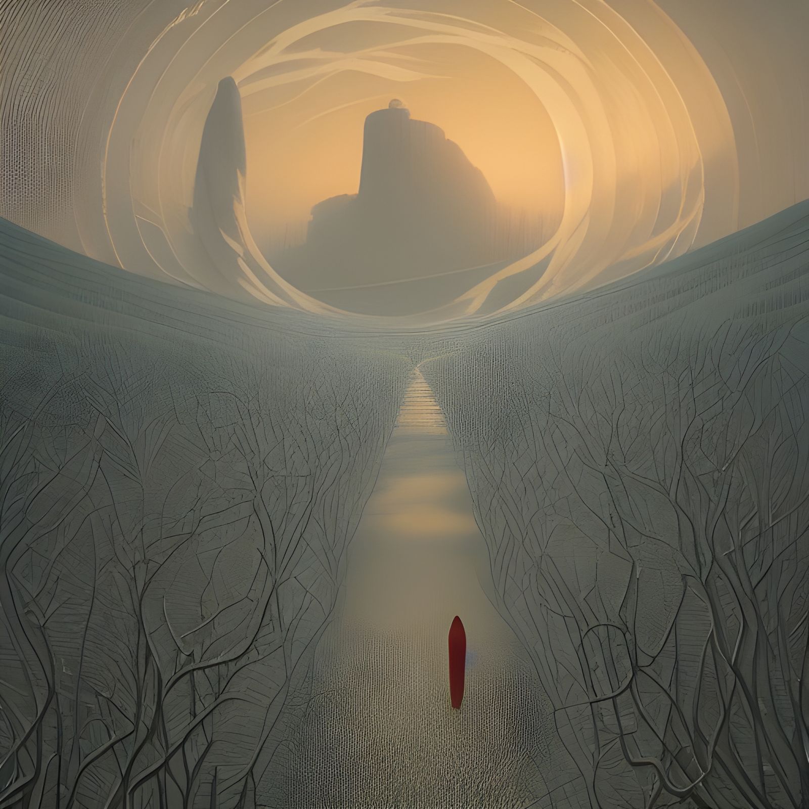 Surreal Twists of Life: Detailed Digital Illustration