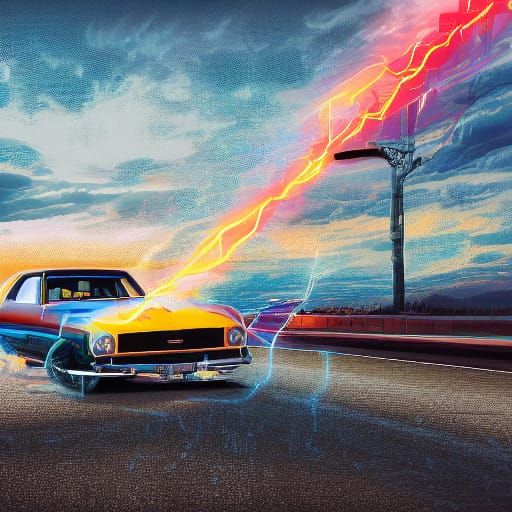 1969 Le Mans Blue Camaro on Dragstrip