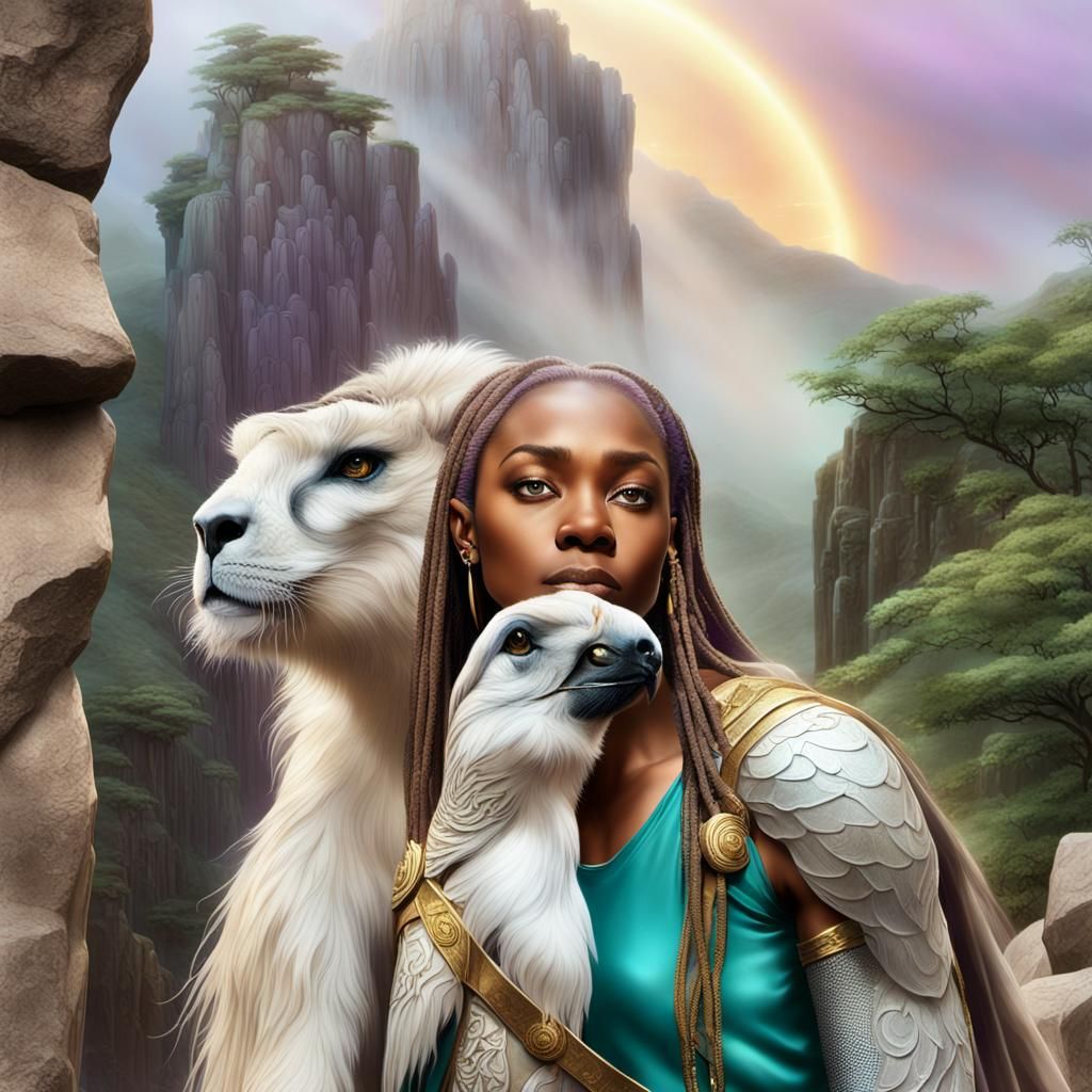 Regal African Woman in Armor: Epic Fantasy Art