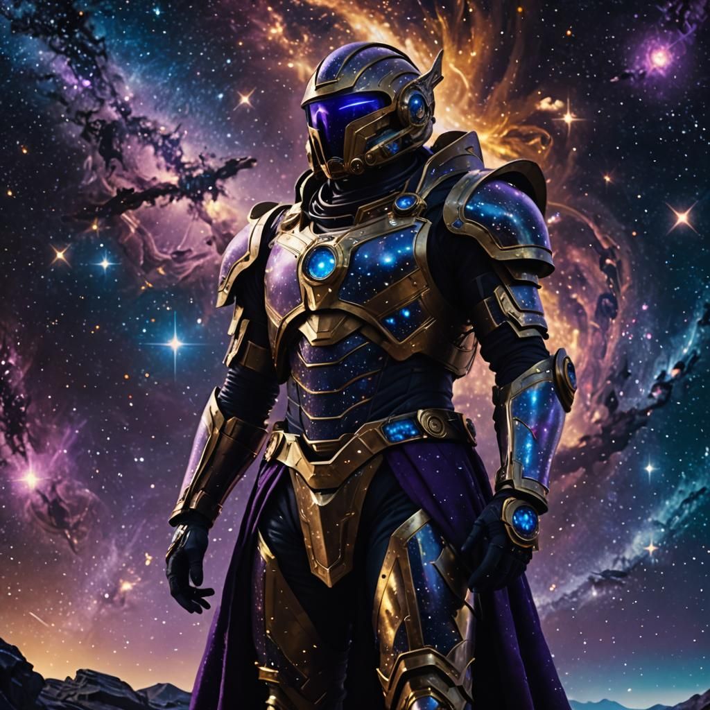 Celestial Observer Gazing into the Void in Cosmic Style